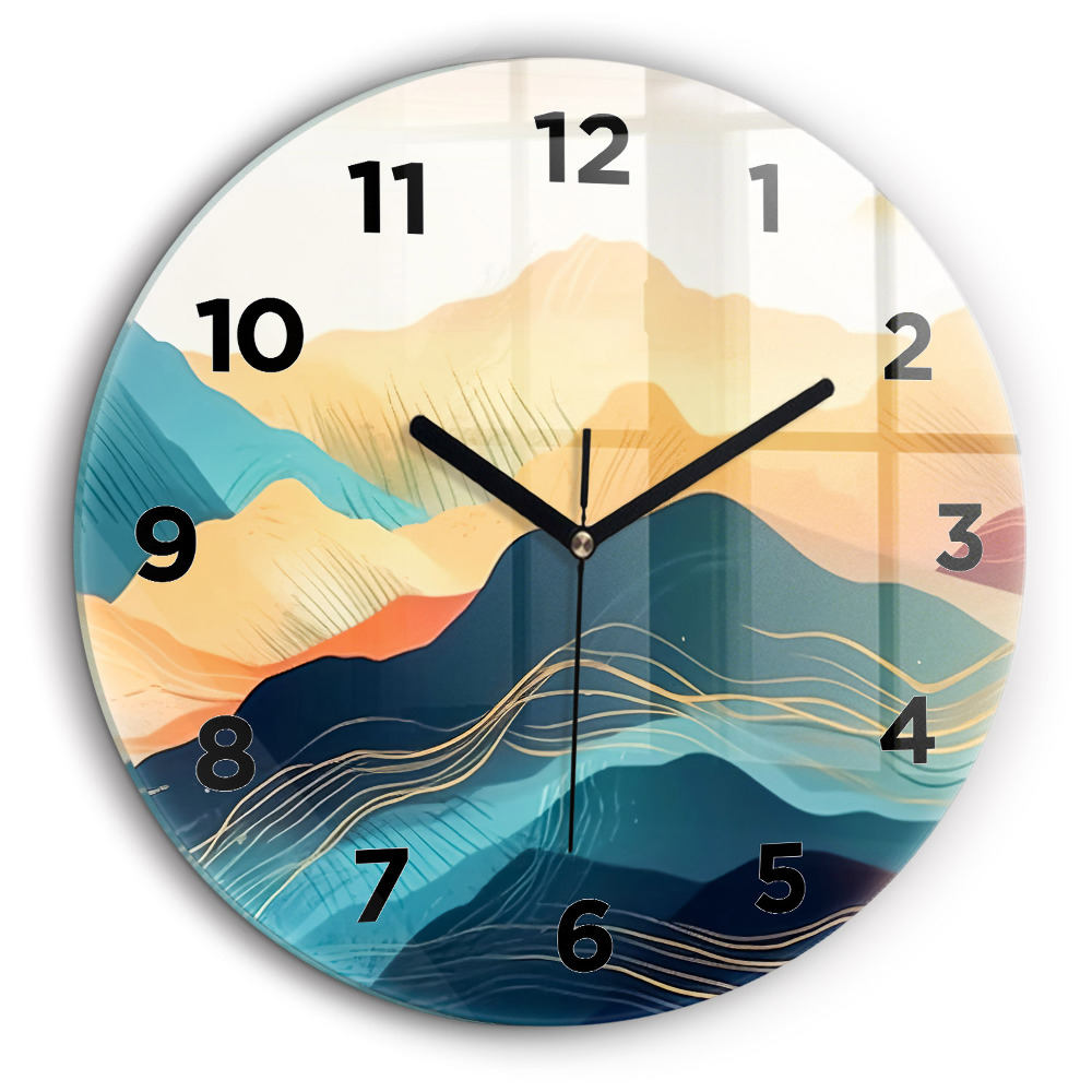 Paysage de montagne Horloge ronde murale 60 cm