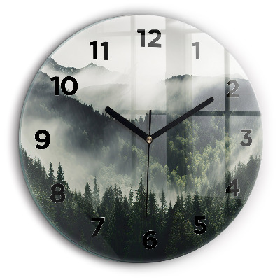 Paysage de forêt Pendule murale ronde 60 cm