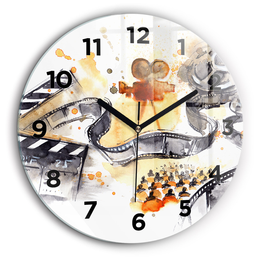 Caméra de cinéma Horloge ronde en verre 60 cm