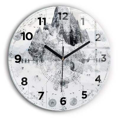 Dessin de montagnes Horloge ronde murale 60 cm