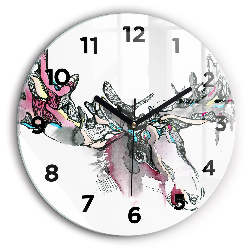 Abstraction d'un élan Horloge ronde 60 cm