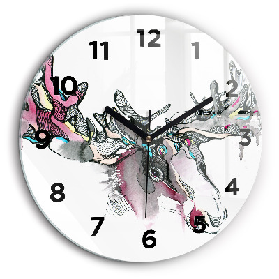 Abstraction d'un élan Horloge ronde 60 cm