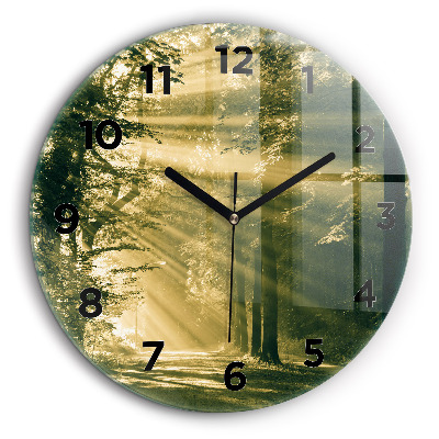 Rayons de soleil Forêt Horloge ronde murale 60 cm