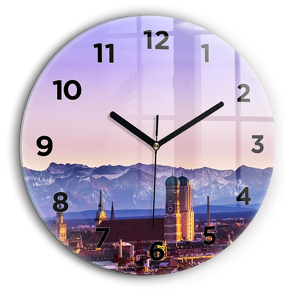 Alpes allemandes Munich Pendule murale ronde 60 cm