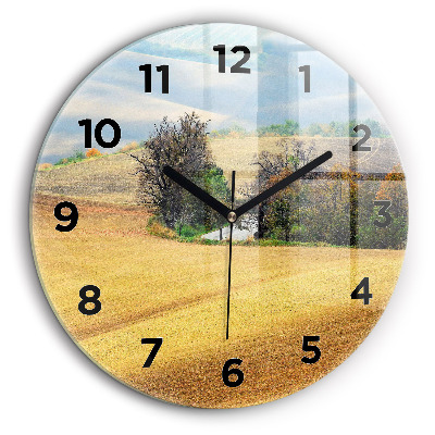Campagne de Moravie Horloge ronde en verre 60 cm