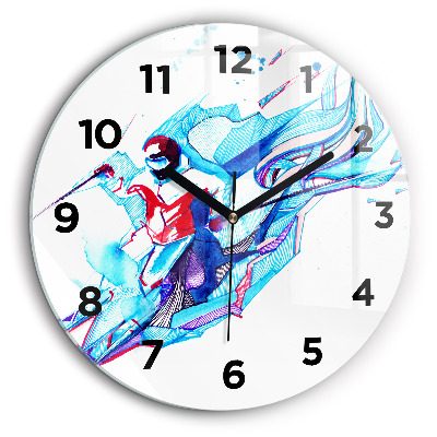 Skieur Horloge ronde murale 60 cm