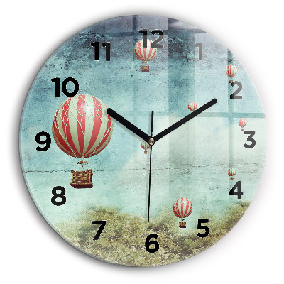 Ballons peints Horloge ronde 60 cm