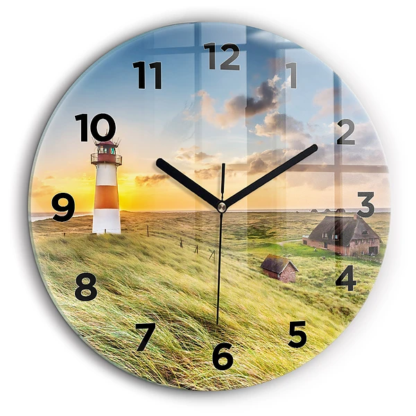 Phare Horloge ronde en verre 60 cm