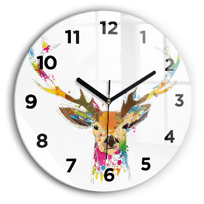 Tête de cerf Horloge ronde 60 cm