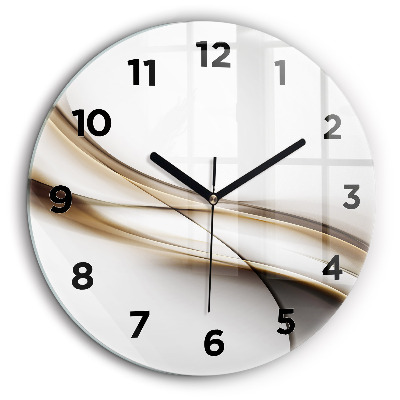 Lignes abstraites Horloge ronde en verre 60 cm
