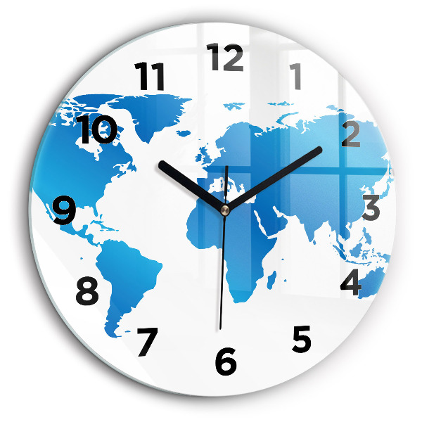 Carte du monde Horloge ronde murale 60 cm