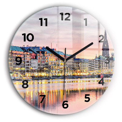 Alster à Hambourg Horloge ronde murale 60 cm