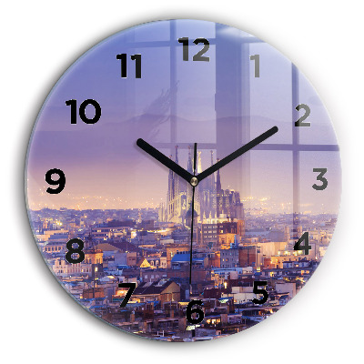Vue de Barcelone Horloge ronde murale 60 cm