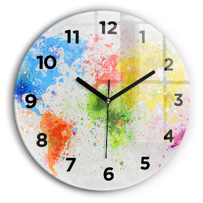 Carte du monde sur papier Pendule murale ronde 60 cm