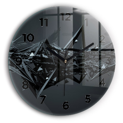 Abstraction noire Horloge ronde murale 60 cm