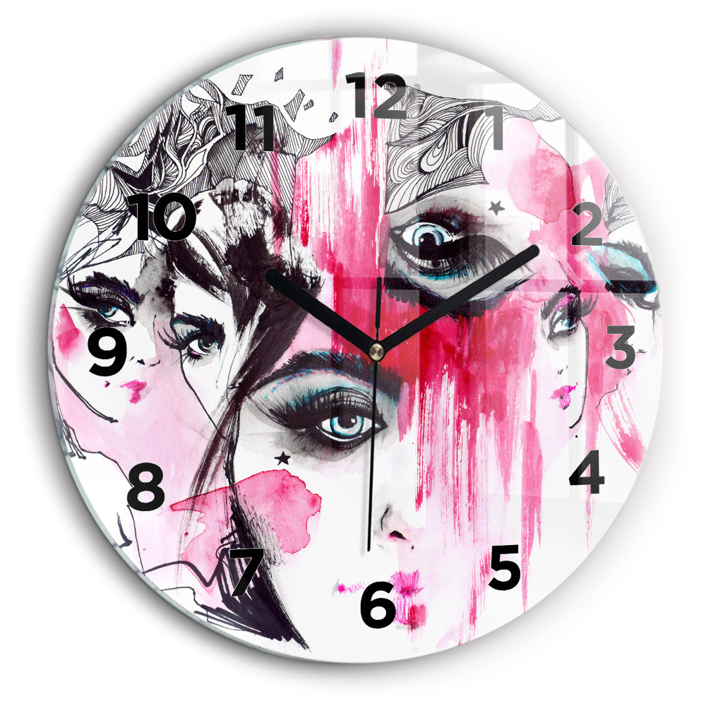 Abstraction aux multiples visages Horloge ronde 60 cm