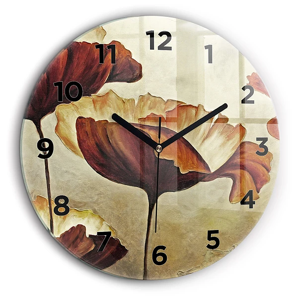 Coquelicots peints Horloge ronde 60 cm