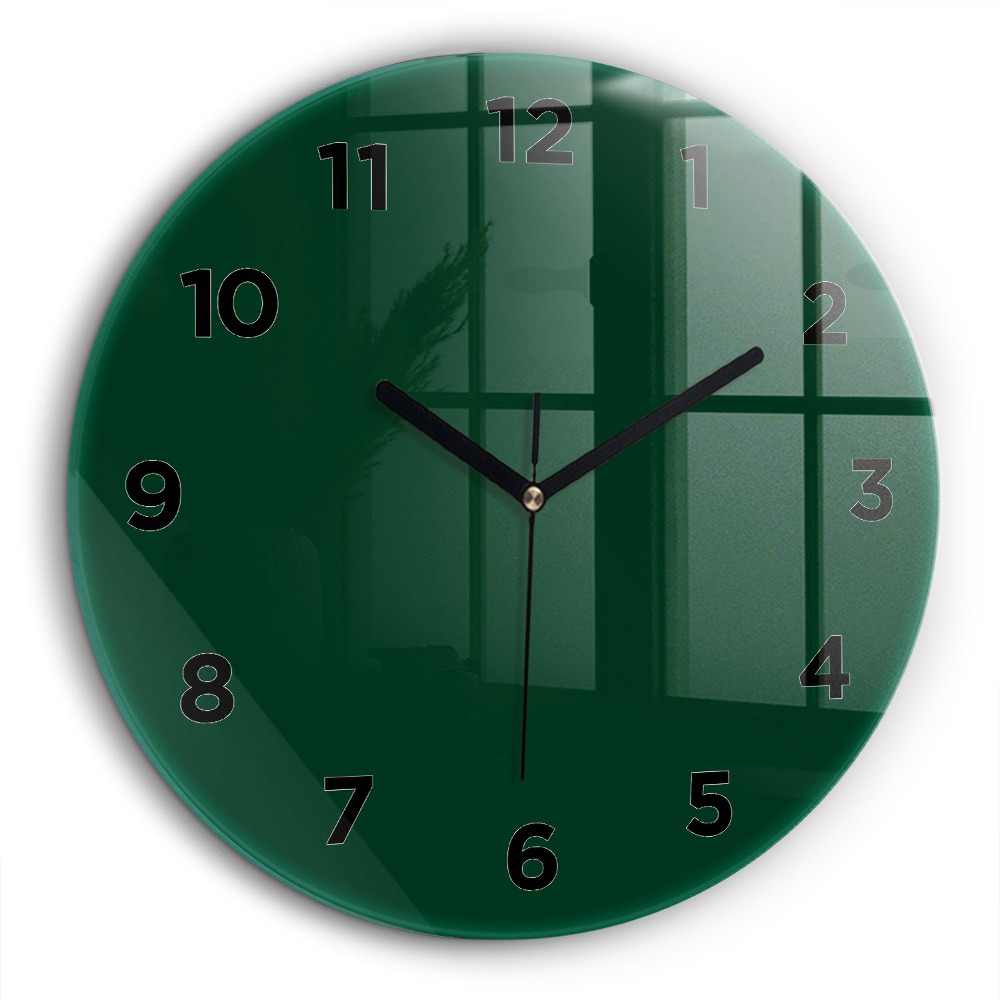 Couleur vert bouteille Horloge ronde en verre 60 cm