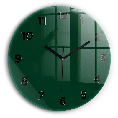 Couleur vert bouteille Horloge ronde en verre 60 cm