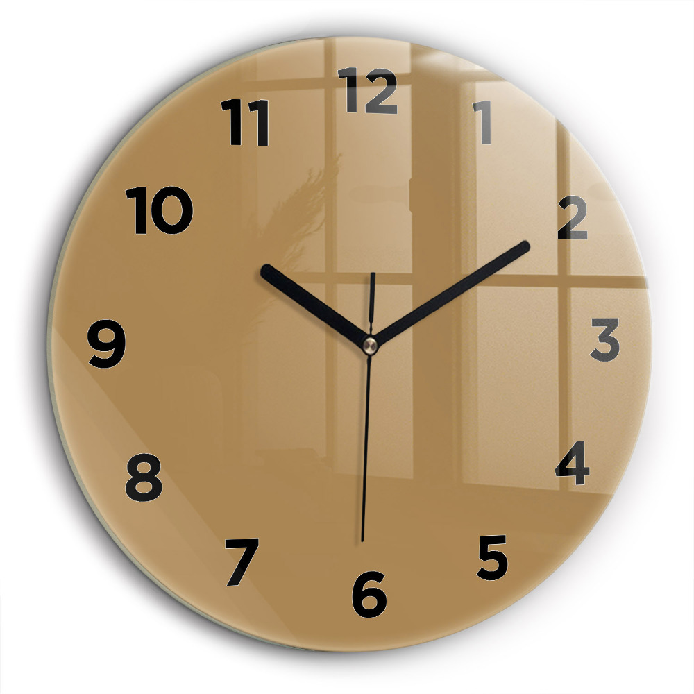 Beige Horloge ronde en verre 60 cm