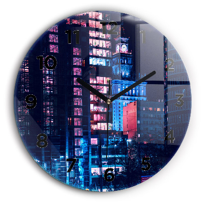 Varsovie la nuit Pendule murale ronde 60 cm