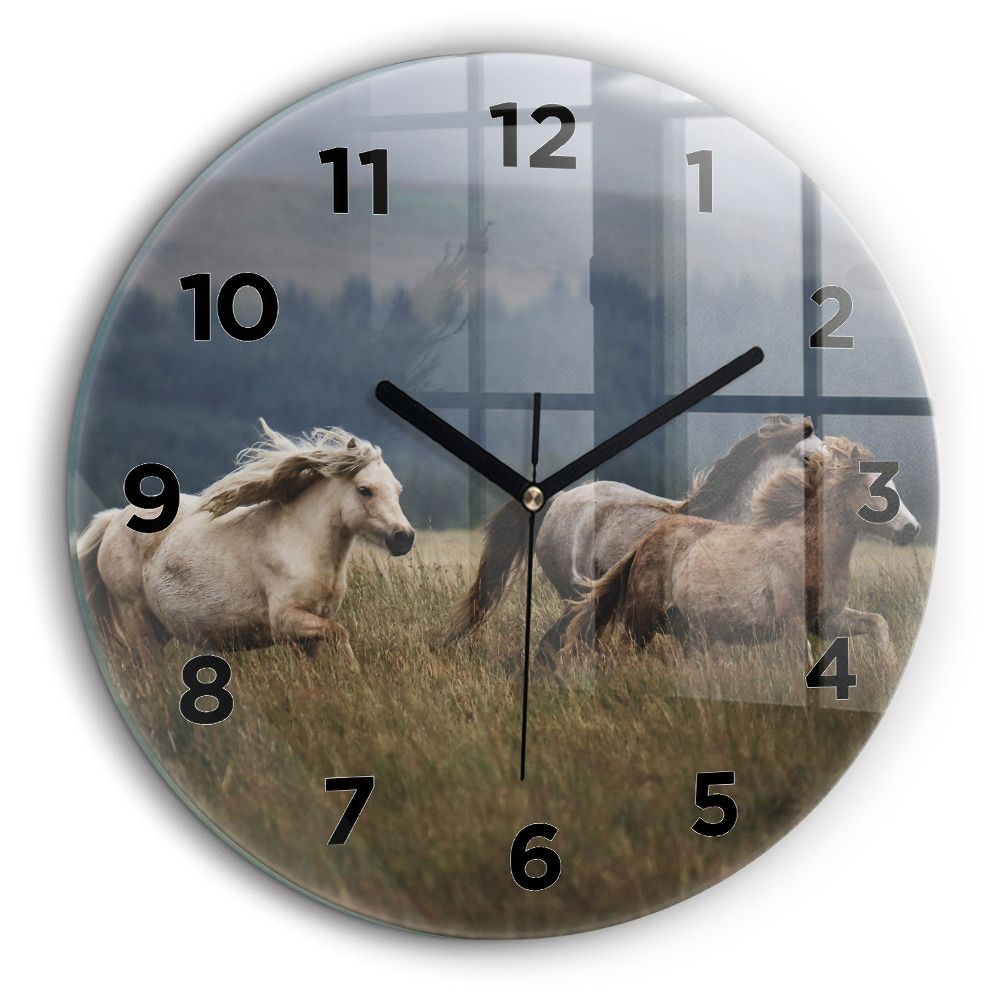 Chevaux au galop Horloge ronde 60 cm