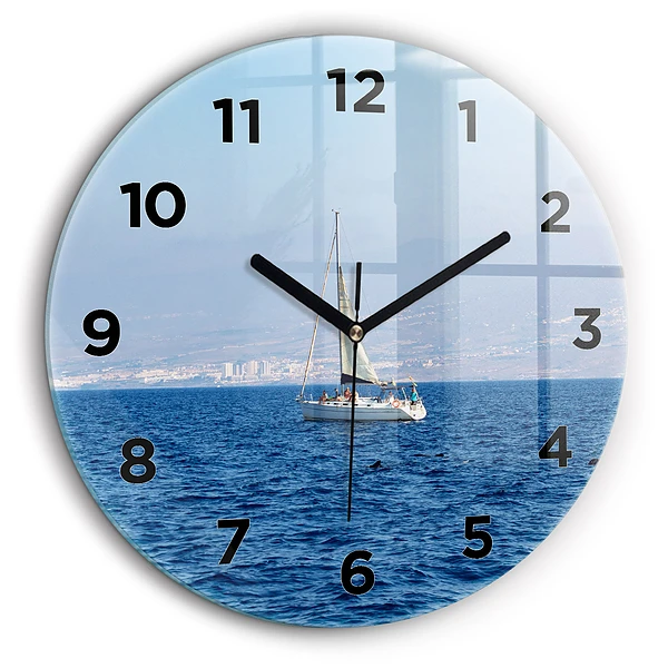 Yacht à Tenerife Pendule murale ronde 60 cm
