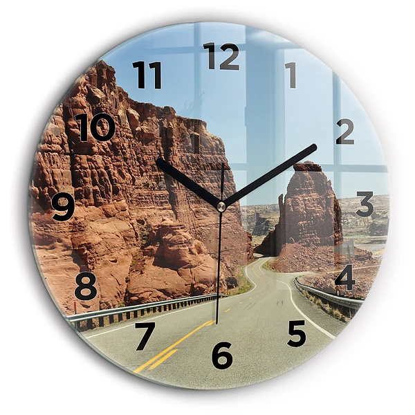Route 66 aux États-Unis Pendule murale ronde 60 cm