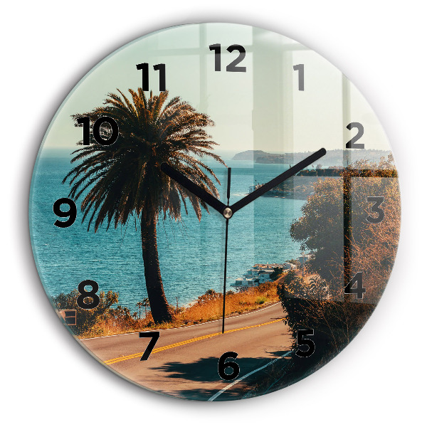 Palmiers à Malibu Horloge ronde 60 cm