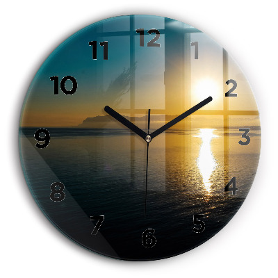 Paysage de lever de soleil Pendule murale ronde 60 cm