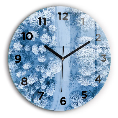 Forêt vue d'un drone Pendule murale ronde 60 cm