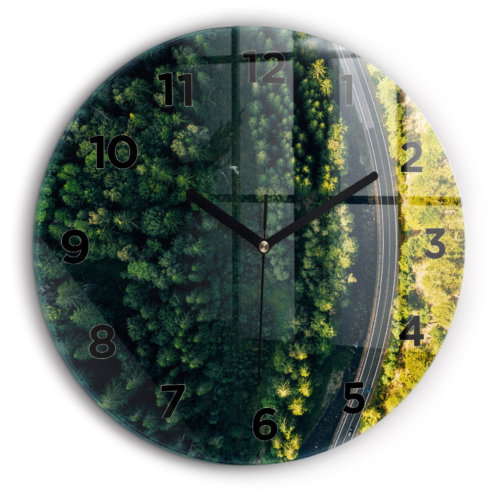 Forêt vue d'un oiseau Horloge ronde 60 cm
