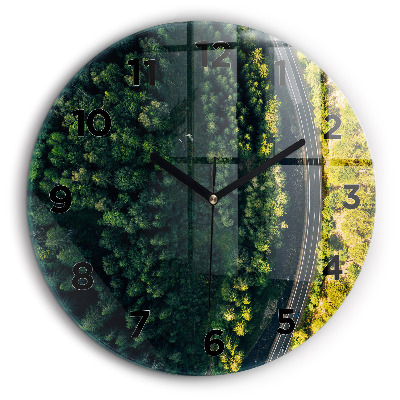 Forêt vue d'un oiseau Horloge ronde 60 cm