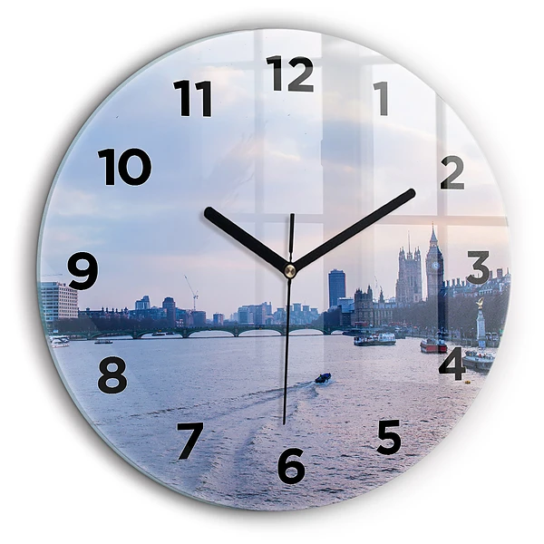 Panorama de la ville avec le London Eye Pendule murale ronde 60 cm