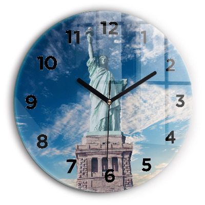 Statue de la Liberté à New York Horloge ronde murale 60 cm