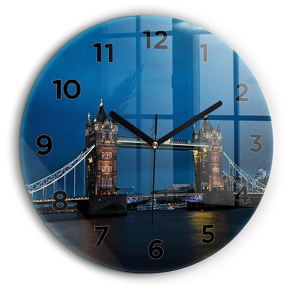 Tower Bridge Londres la nuit Pendule murale ronde 60 cm