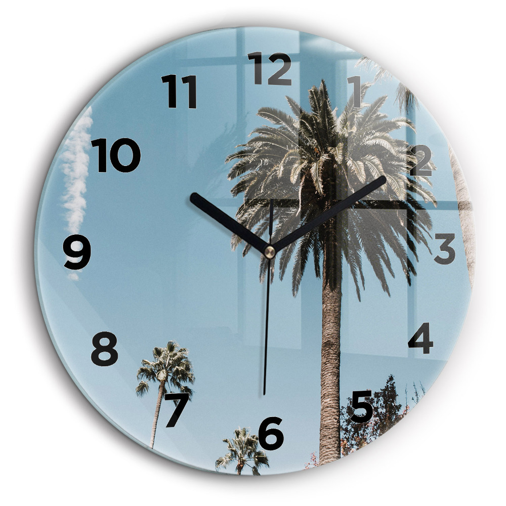 Palmiers à Los Angeles Horloge ronde 60 cm