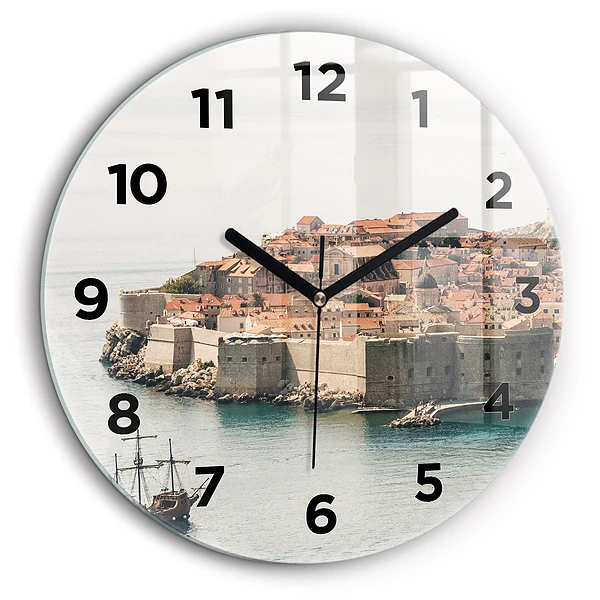 Voilier à Dubrovnik Horloge ronde 60 cm