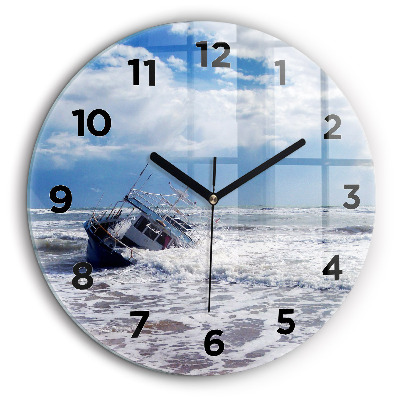 Bateau coulé Horloge ronde murale 60 cm