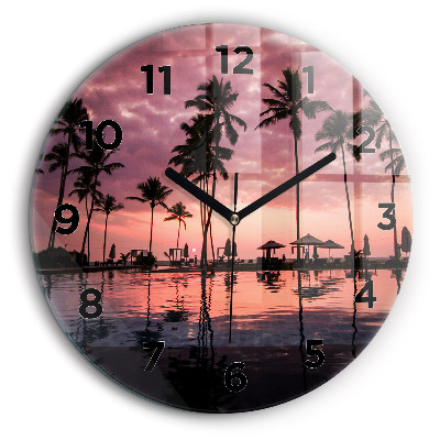 Palmiers à Hawaï Horloge ronde murale 60 cm