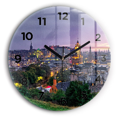 Édimbourg depuis Calton Hill Horloge ronde en verre 60 cm