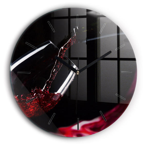 Horloge ronde murale 60 cm Vin rouge
