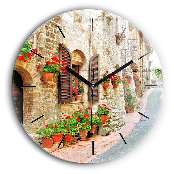 Pendule murale ronde 60 cm Rue pittoresque