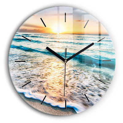 Horloge ronde 60 cm Plage, mer et sable