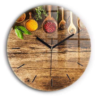 Pendule murale ronde 60 cm Cuillères d'épices