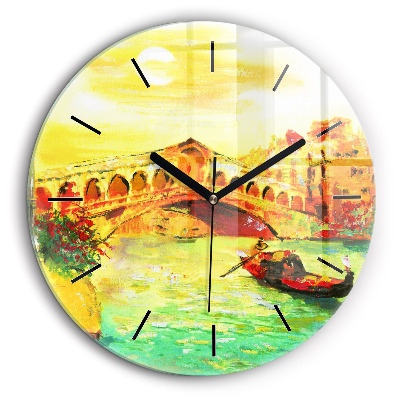 Horloge ronde murale 60 cm Pont du Rialto à Venise
