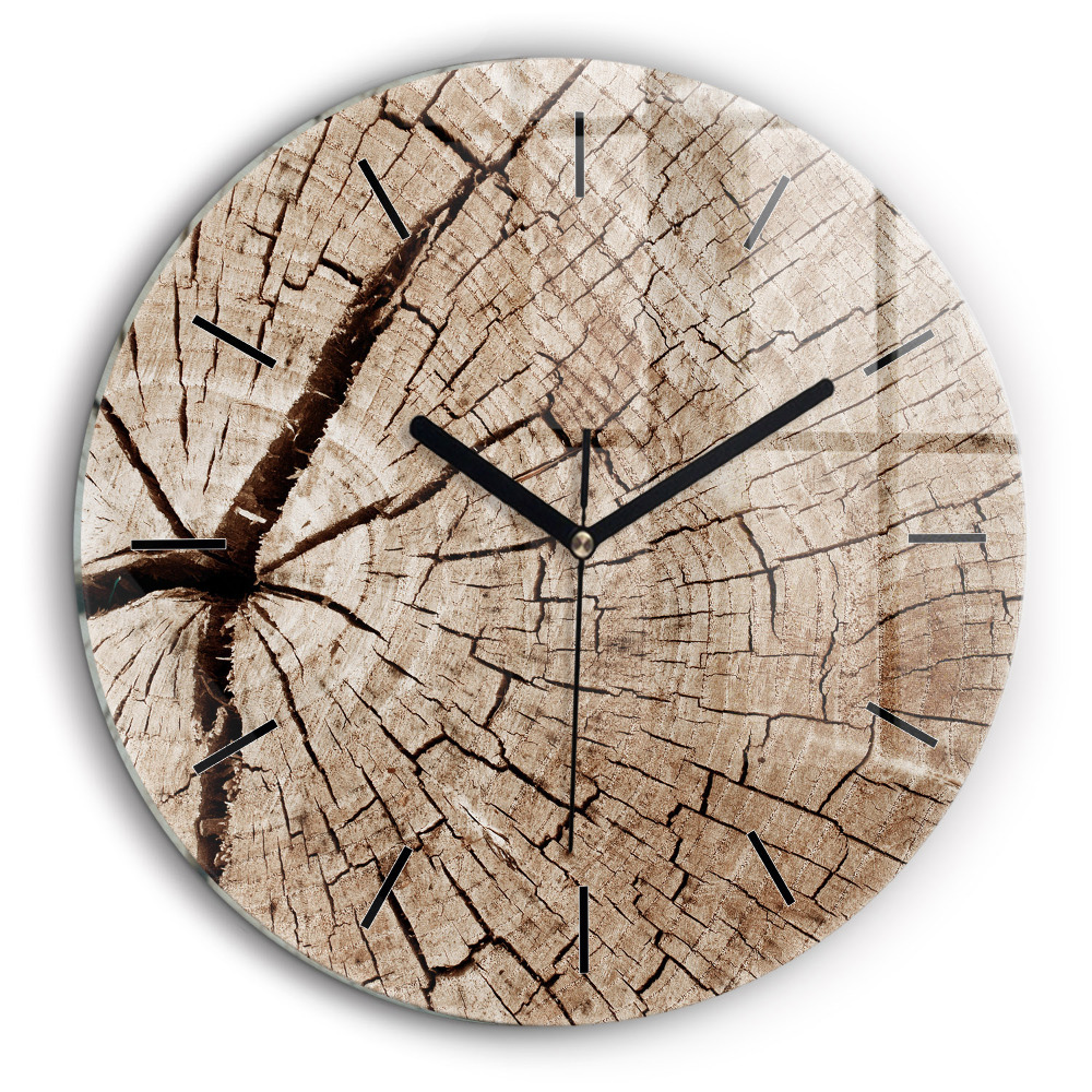 Pendule murale ronde 60 cm Vieux tronc d'arbre