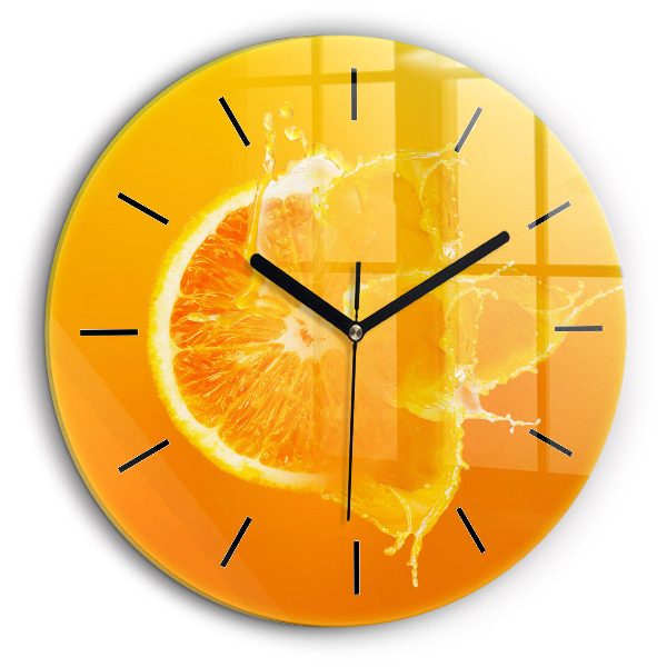 Horloge ronde murale 60 cm Orange