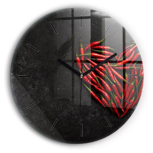 Horloge ronde en verre 60 cm Cœur en menthe poivrée