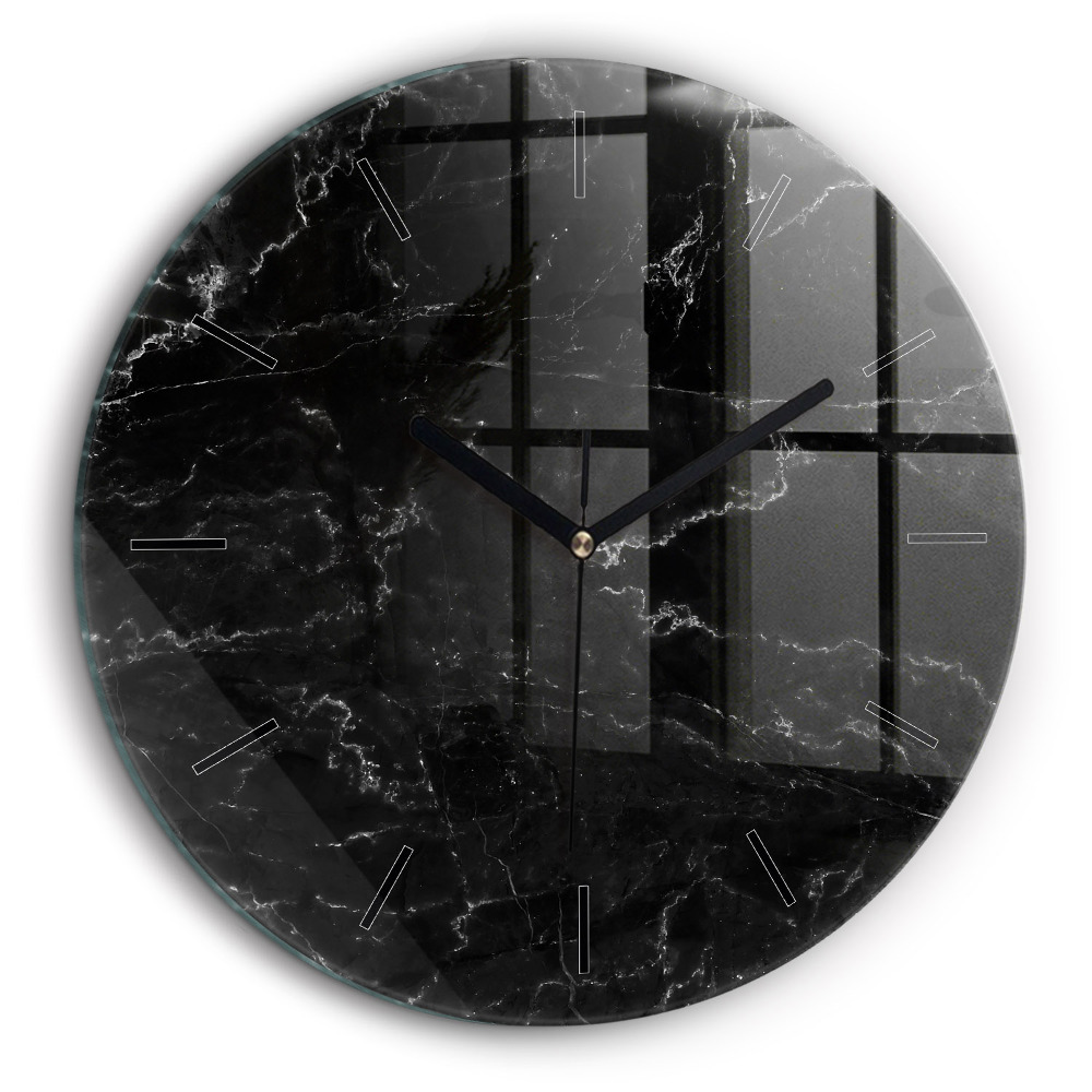 Pendule murale ronde 60 cm Marbre noir